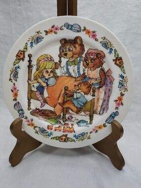 Vintage Oneida Deluxe Goldilocks And The Three Bears Melamine Plate 1960s